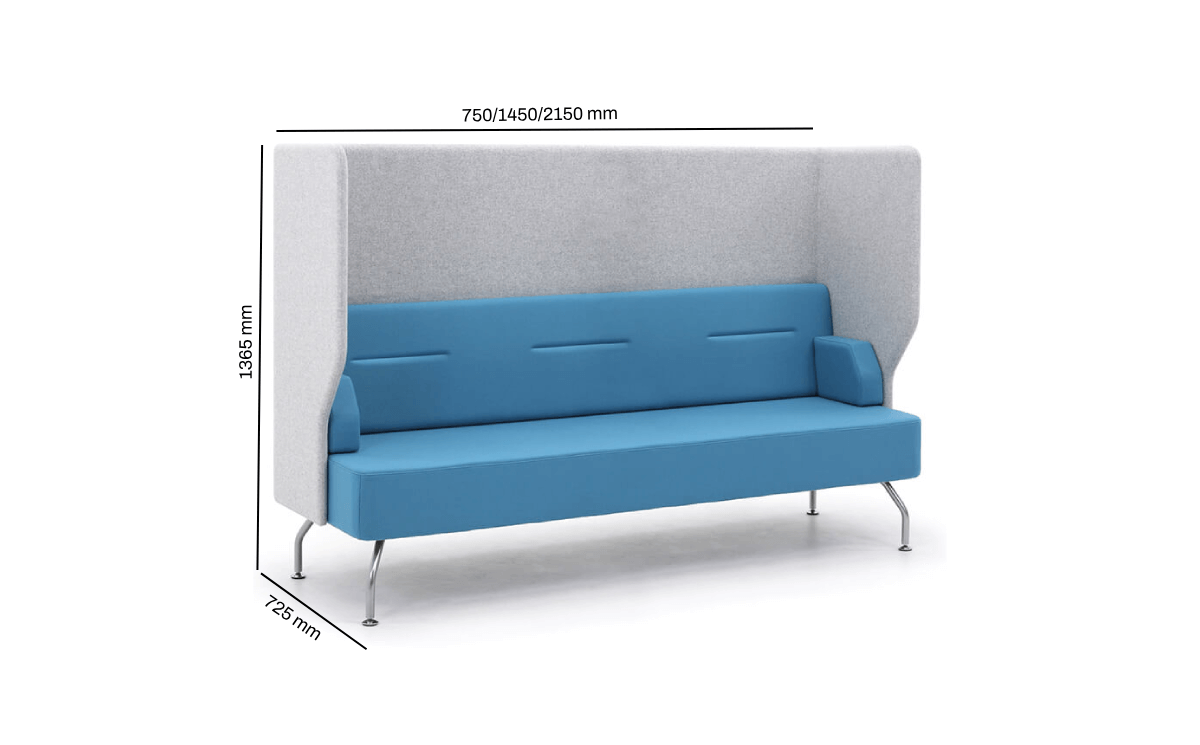 Dolceno One, Two And Three Seater High Back Sofa Size Image