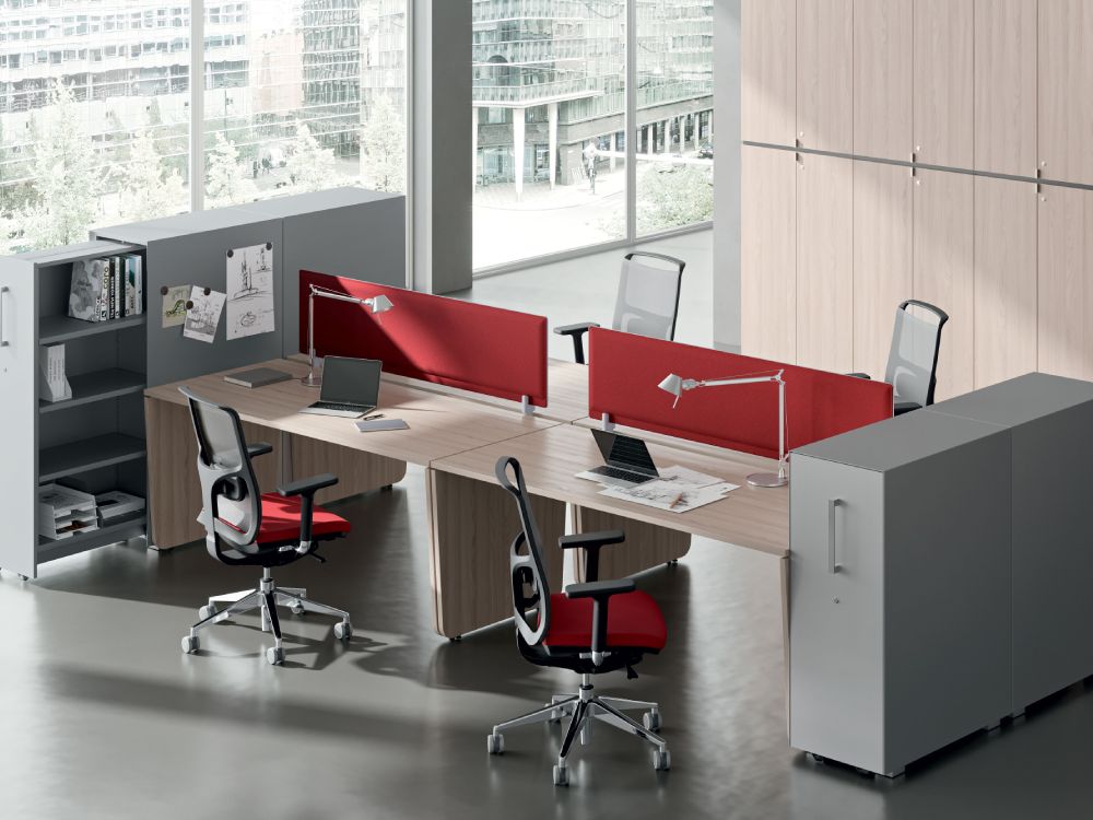 Glada – Back To Back Operational Office Desk With Slab Leg For 2 And 4 Persons 3