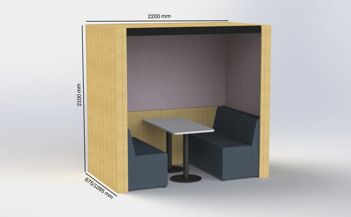 Livie Meeting Pods With Table And Led Lighting For 2 & 4 Persons Size Image