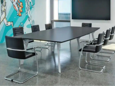 Novara 2 Rectangular, Double D End And Boat Shaped Meeting Table With Multiple Leg Options 6