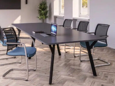 Novara 2 Rectangular, Double D End And Boat Shaped Meeting Table With Multiple Leg Options 7