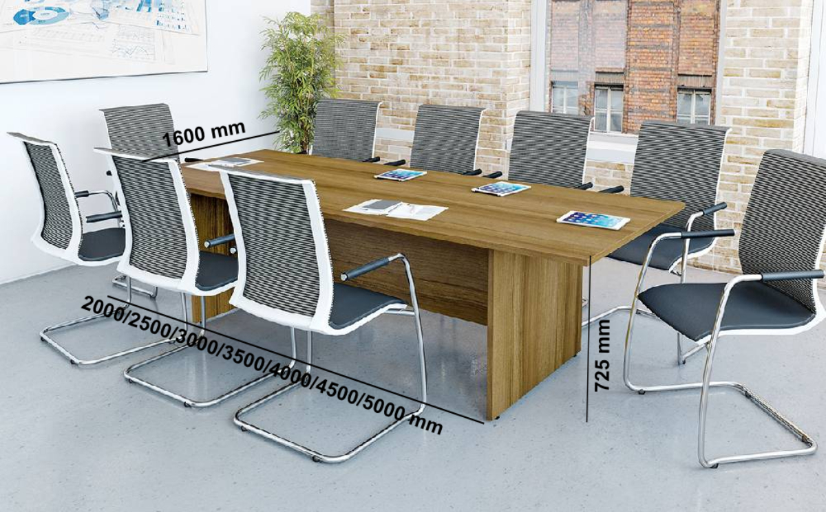 Novara 2 Rectangular, Double D End And Boat Shaped Meeting Table With Multiple Leg Options Middle