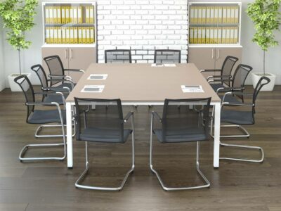 Novara 4 Rectangular Meeting Table With Post Leg 5