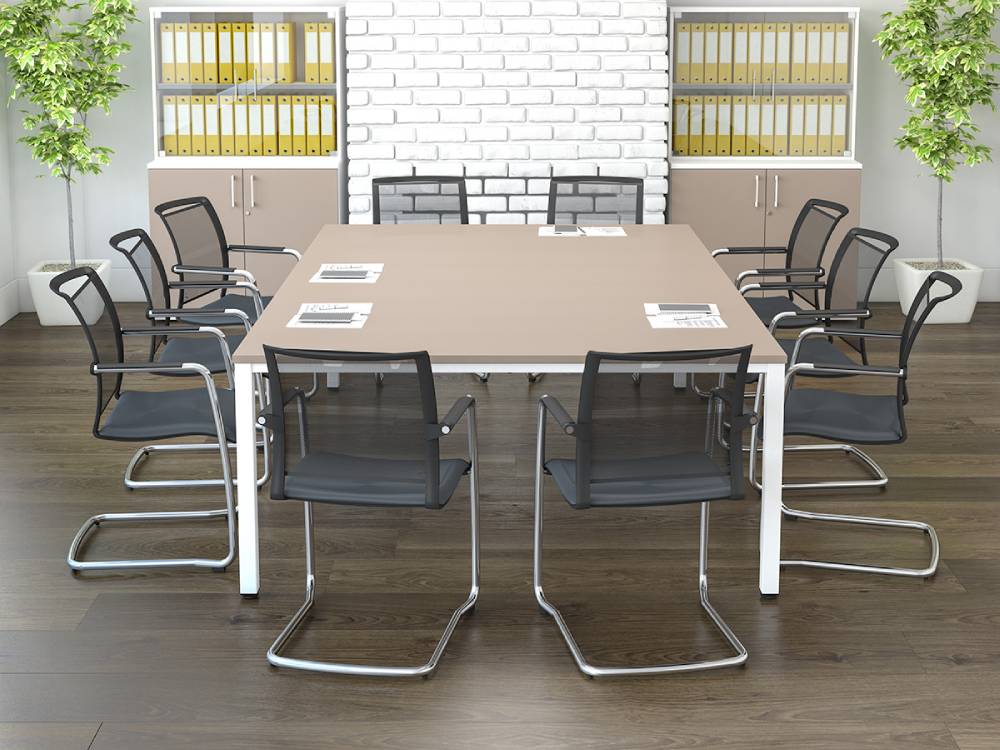 Novara 4 Rectangular Meeting Table With Post Leg 5