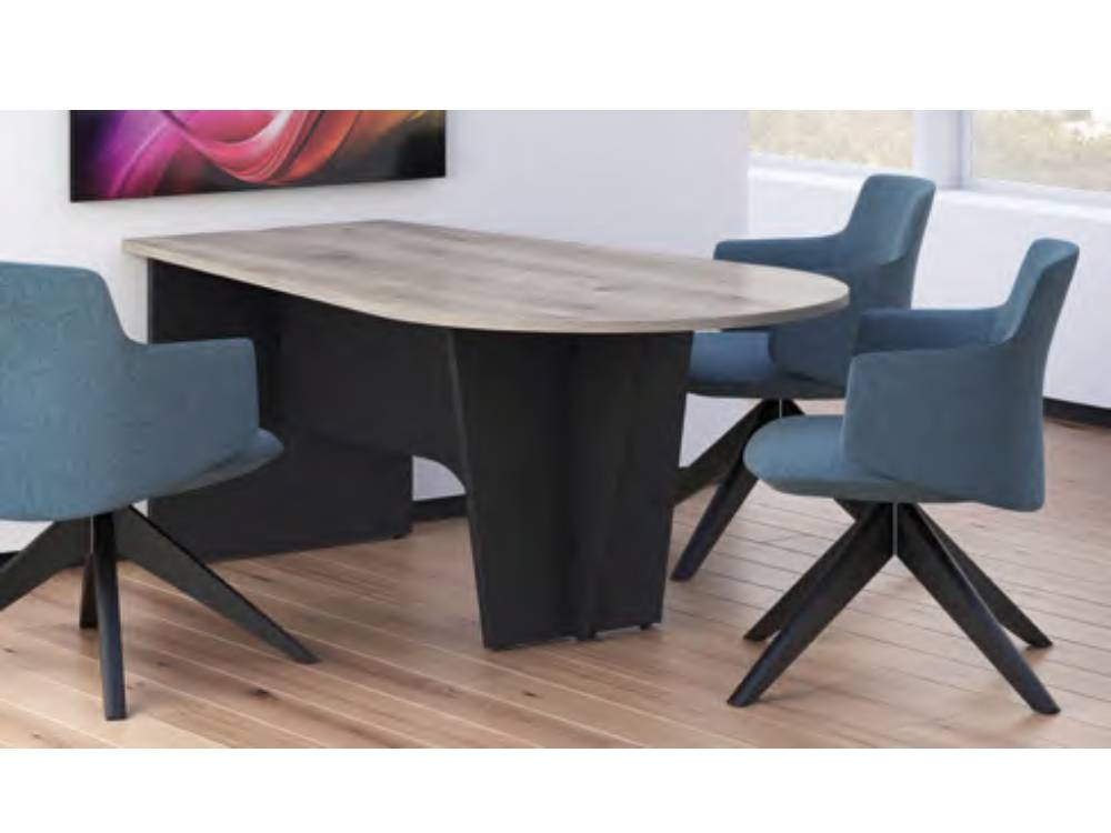 Novara 5 Bulb And Pear Shaped Av Meeting Table With Multiple Leg Options 3