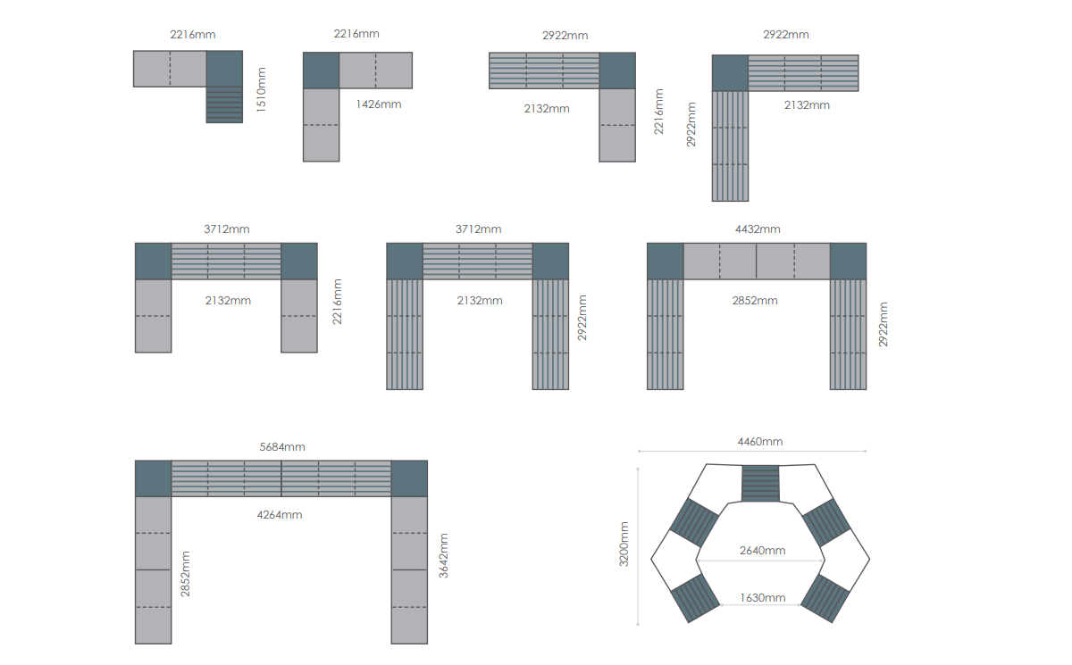 Orsola 1 Modular Work Sofa With Optional Arm Size Image