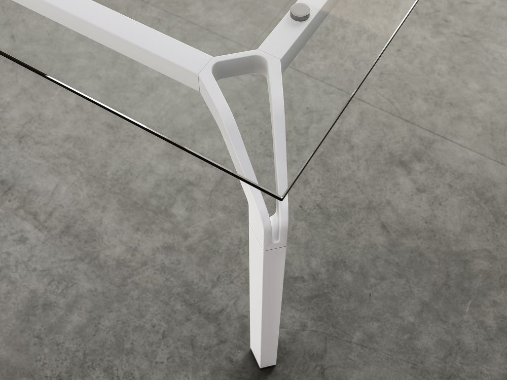 Vinny – Glass Executive Desk With Aluminium Legs 4