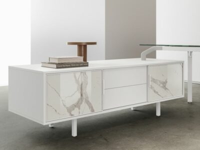 Vinny – Glass Executive Desk With Aluminium Legs 7