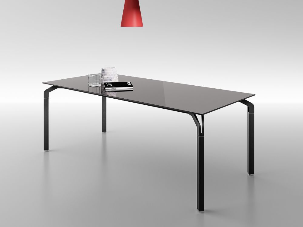 Vinny – Glass Executive Desk With Aluminium Legs 9