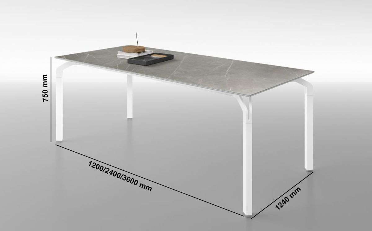 Romola 3 – Meeting Table With Laminam Top And Aluminium Leg