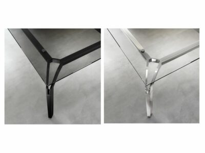 Romola – Meeting Table With Clear Glass Top And Aluminium Leg 3