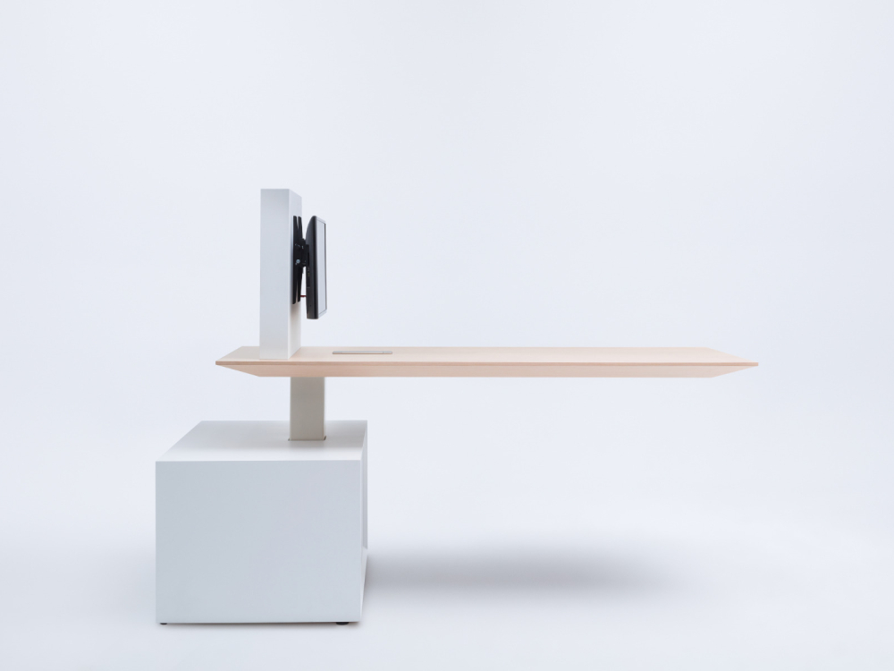 Edda 1 Height Adjustable Rectangular Meeting Table With Multimedia Handle 4