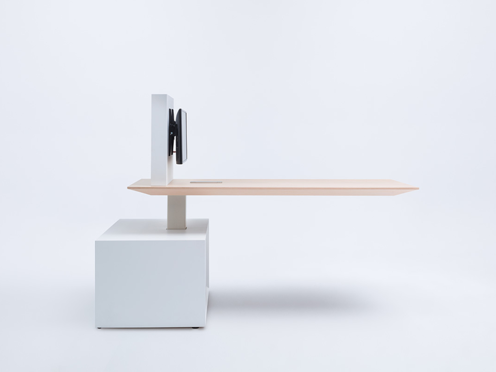 Edda 1 Height Adjustable Rectangular Meeting Table With Multimedia Handle 6
