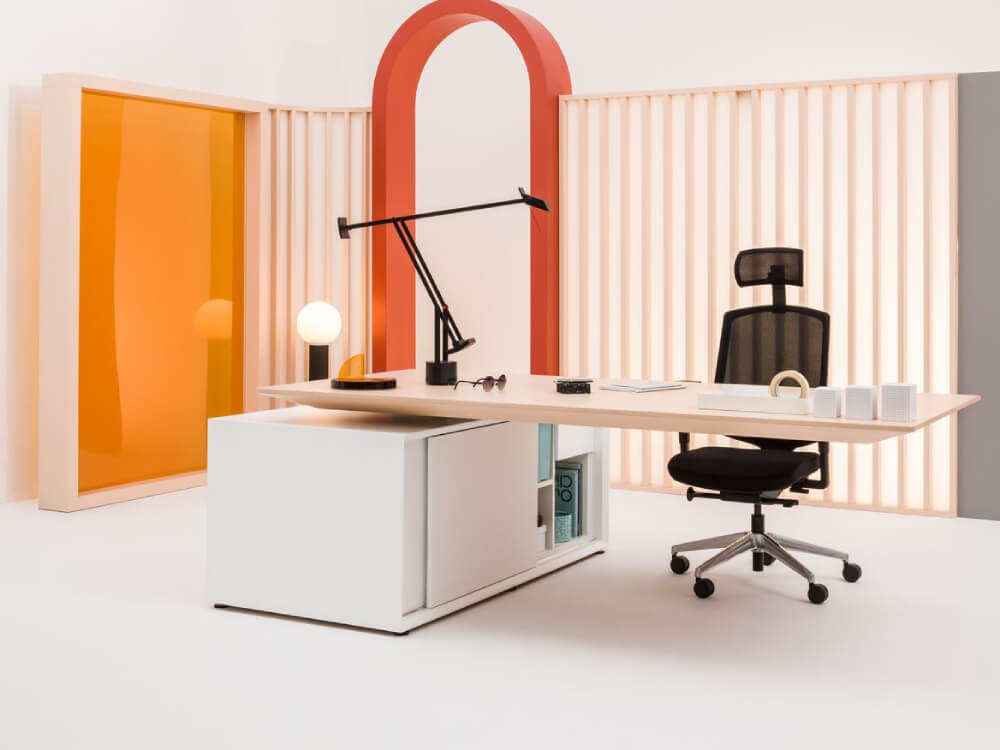 Electra Height Adjustable Executive Desk With Credenza Unit 5