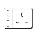 Gaetano Two Usb Chargers + One Power Socket For Type G Uk Plugs