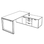 Desk with Large Credenza Unit