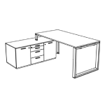 Raymond 1 Desk With Small Credenza Unit Right