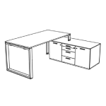 Desk with Small Credenza Unit