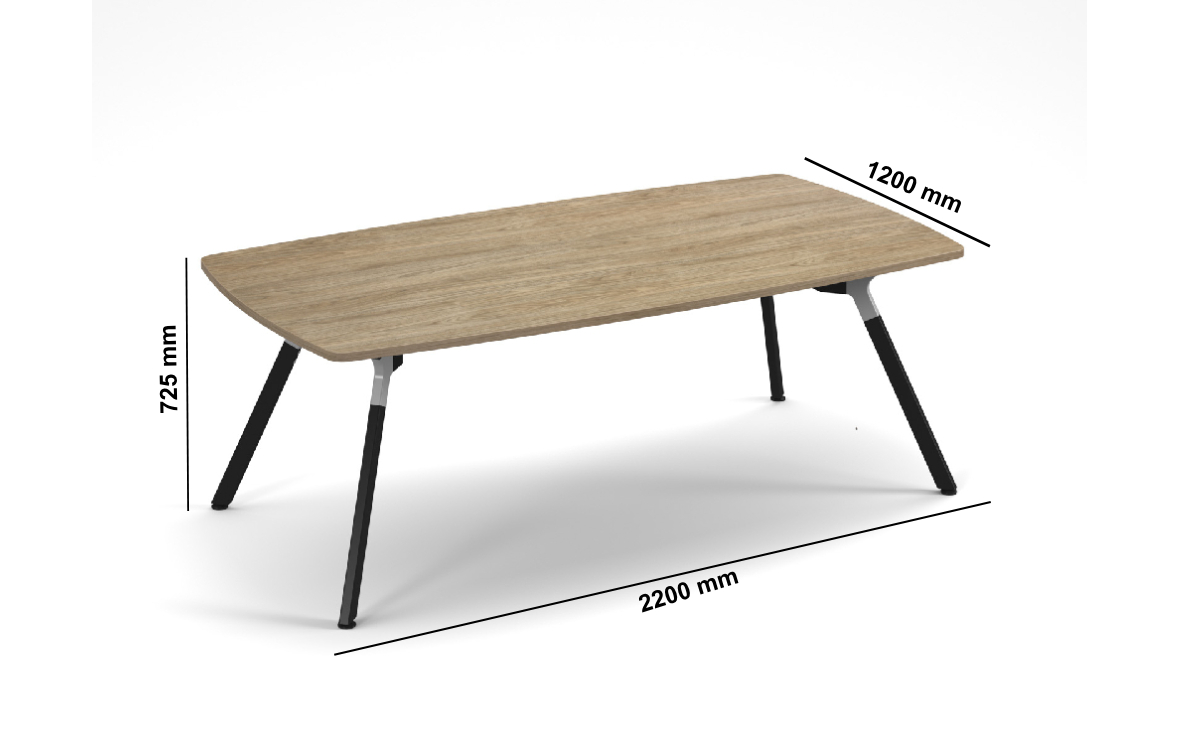 Amaro 1 Round, Square And Rectangular Meeting Table With A Frame Legs Middle