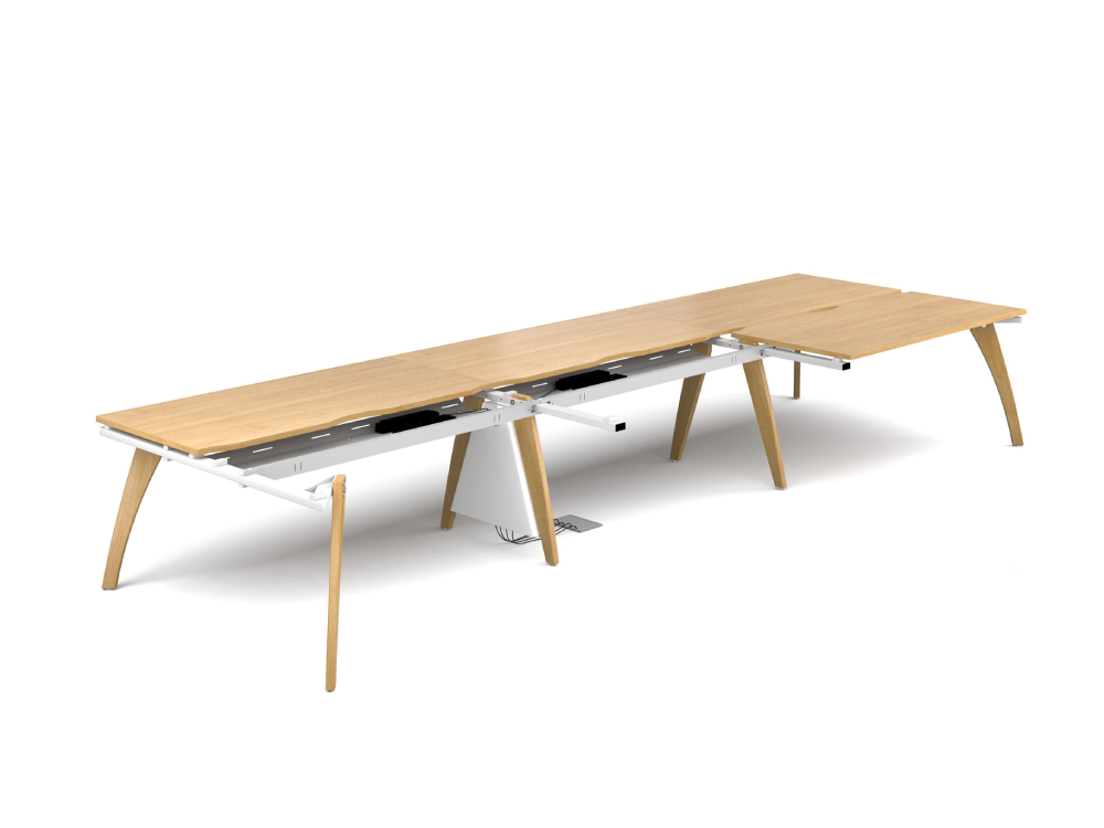 Esidro Single And Back To Back Operator Desk With Wood Legs Finish 4