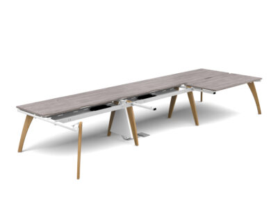 Esidro Single And Back To Back Operator Desk With Wood Legs Finish 5