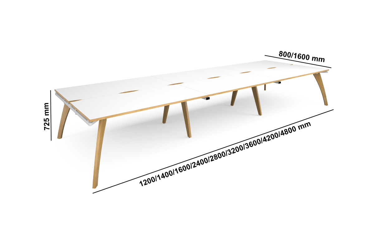 Esidro Single And Back To Back Operator Desk With Wood Legs Finish Middle