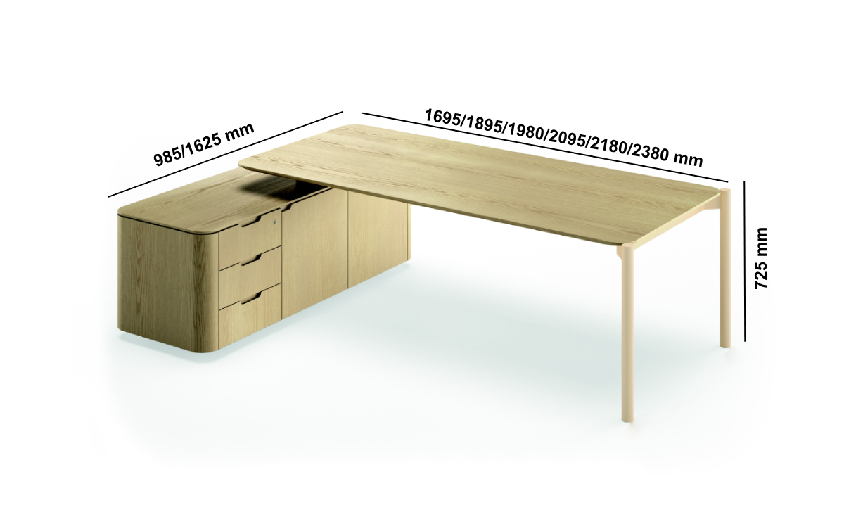 Stefano – Melamine Lacquered Top Executive Desk Middle