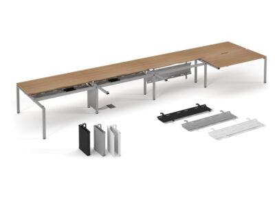 Titian Double Bench Desk For 2, 4 And 6 Persons With Return 5
