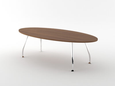 Zeta 2 Oval Shape Meeting Table With Metal Leg 3