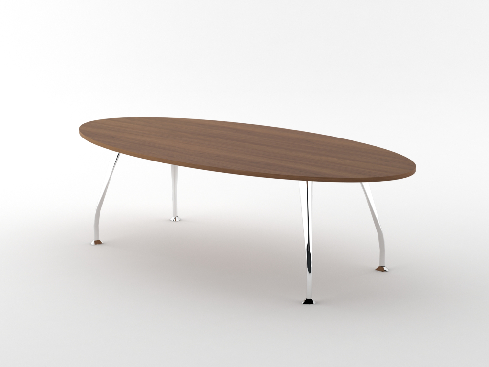 Zeta 2 Oval Shape Meeting Table With Metal Leg 3