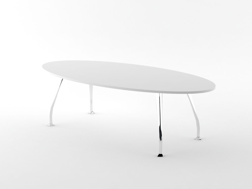 Zeta 2 Oval Shape Meeting Table With Metal Leg 4