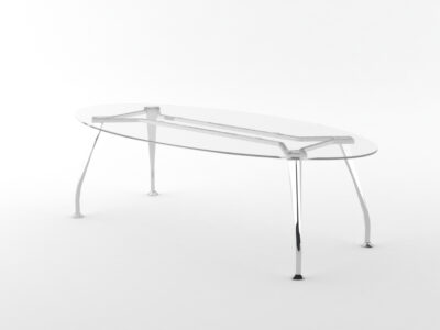 Zeta 2 Oval Shape Meeting Table With Metal Leg 5