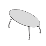 Oval Shaped Table with MFC Top (6 and 8 Persons)