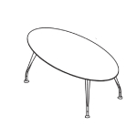 Oval Shaped Table with Glass Top (6 and 8 Persons)