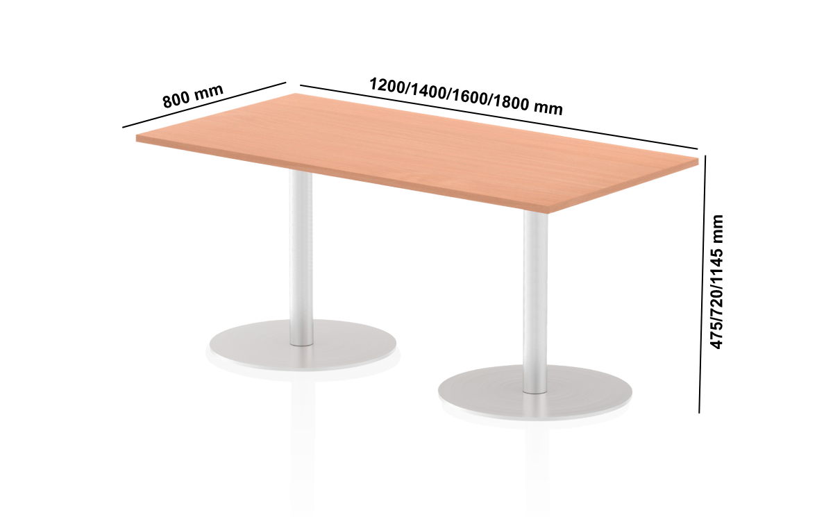 Alonzo Round, Square, Rectangular, D End And Barrel High Gloss Meeting Table With Multiple Height Size Image