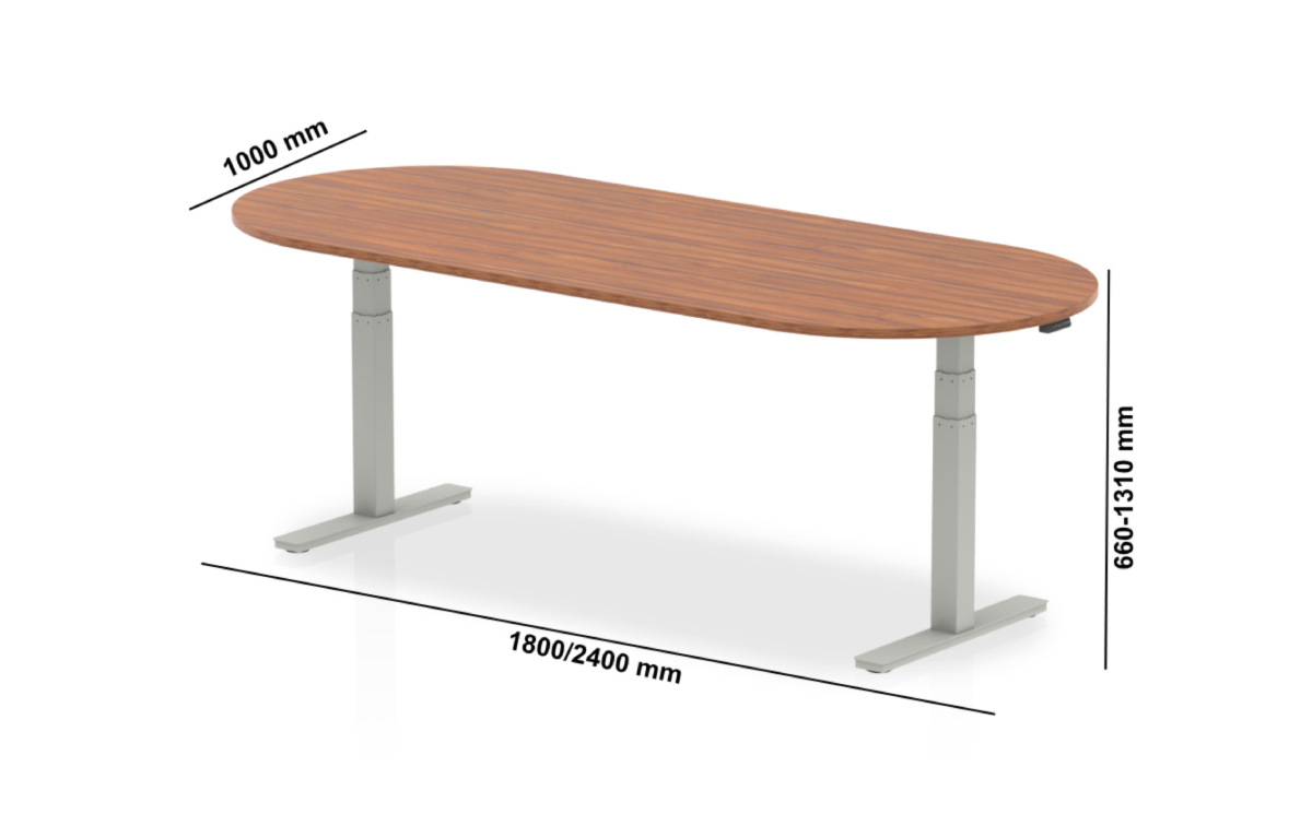 Etta 6 D End Shaped Height Adjustable Meeting Table Size Image