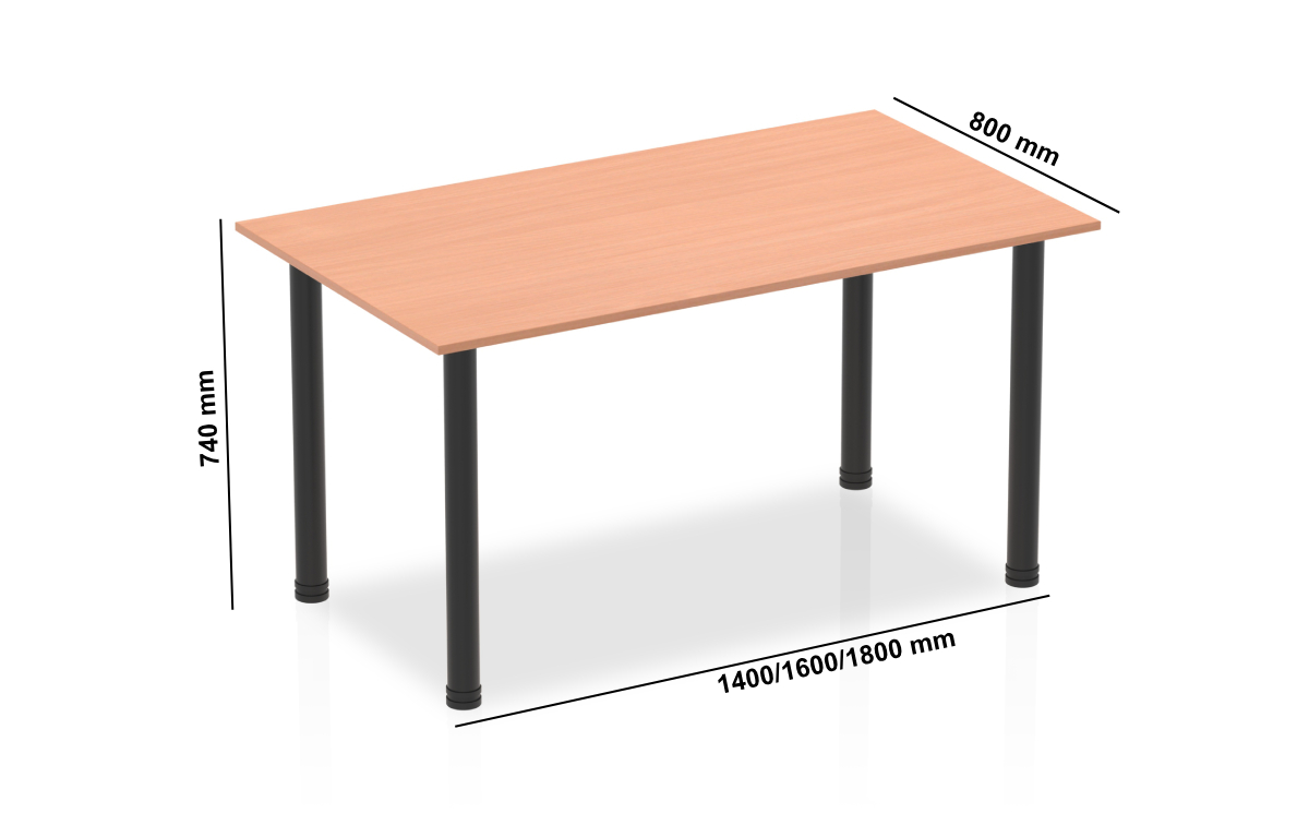 Etta 7 Straight And D End Shaped Meeting Table With Post Leg Size Images