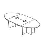 Medium Oval Shape Table with Optional Cable Ports (10 and 12 Persons)