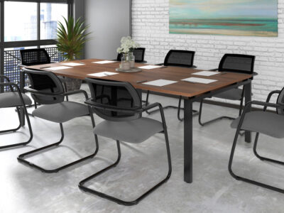 Titian 2 Square And Rectangular Shape Meeting Table With Metal Legs 2