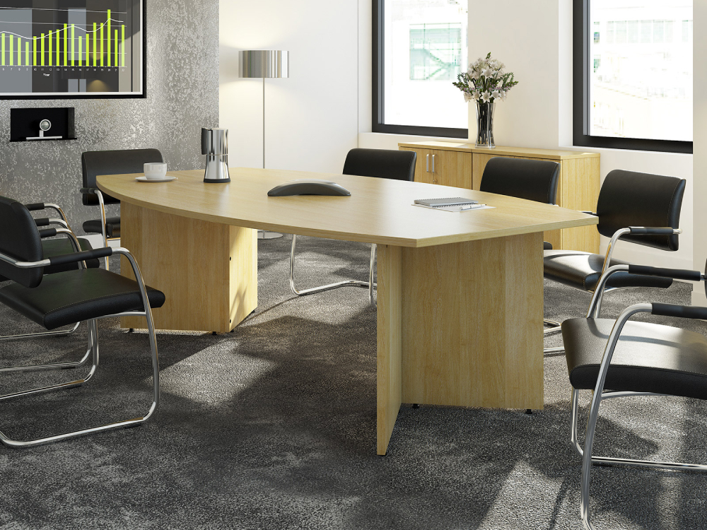 Xante Round, Rectangular, Radial And Boat Shaped Meeting Table With Arrow Head Legs 4