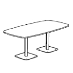 Barrel Shape Table with Square Base Leg (6 Persons)