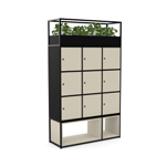 L1200 x D420 x H2000 mm (Grid/9 compartment locker unit (key lock))
