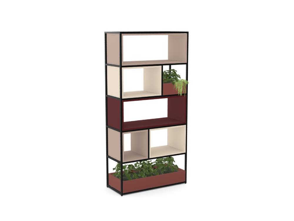 Feb Bookcase With Optional Cubby Unit And Plant Box 05