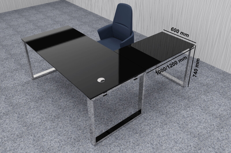 Raymond 4 – Glass Top Executive Desk With Optional Return The Perfect Addition 1 Raymond 4 – Glass Top Executive Desk With Optional Return The Perfect Addition 1