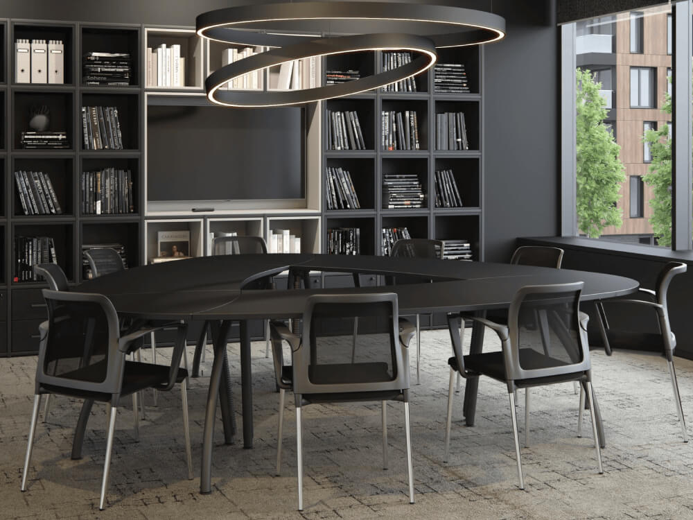 Liona Oval And Triangle Shaped Meeting Table Main Img