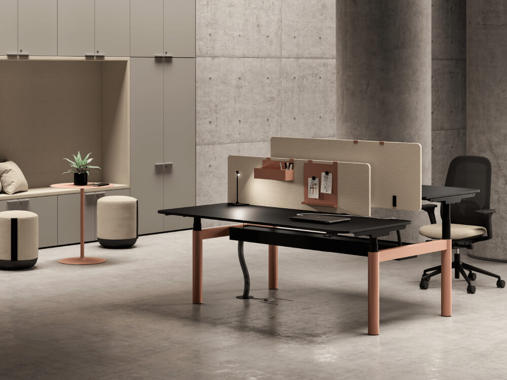 Nuvalia 1 – Back To Back Height Adjustable Operational Office Desk For 2 4 And 6 Persons 01