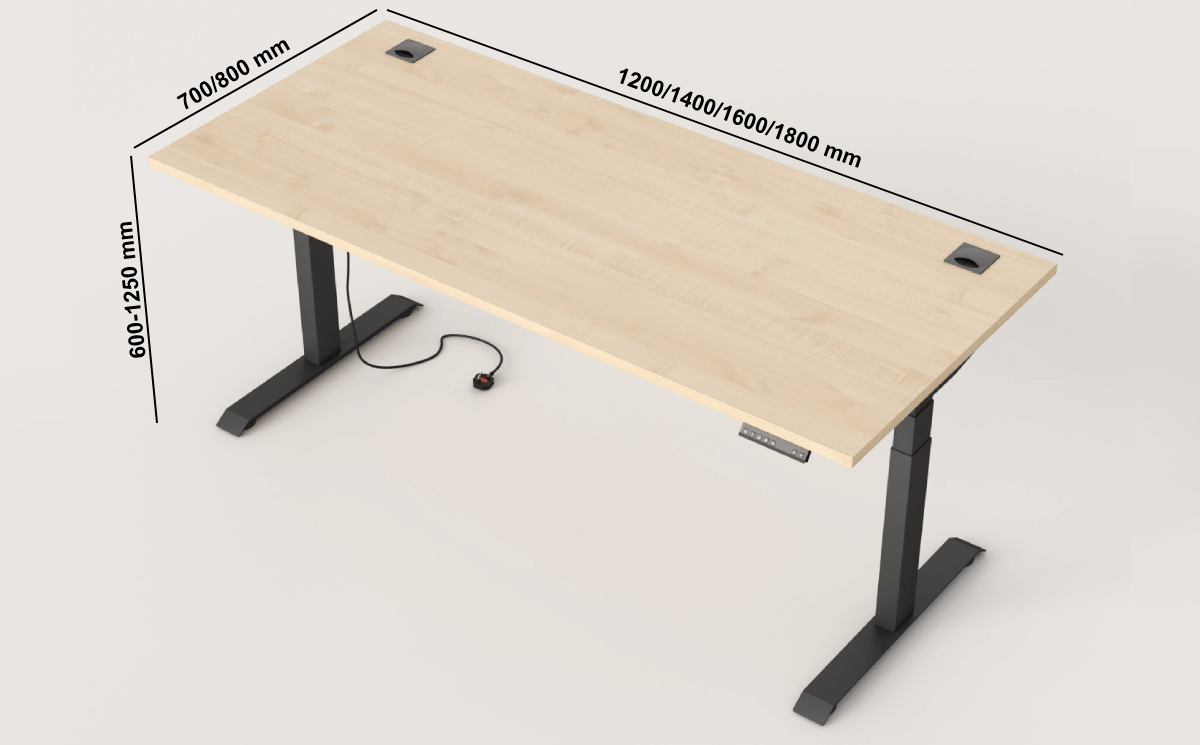 Espina Height Adjustable Desk With Pedestal Size Image Espina Height Adjustable Desk With Pedestal Size Image