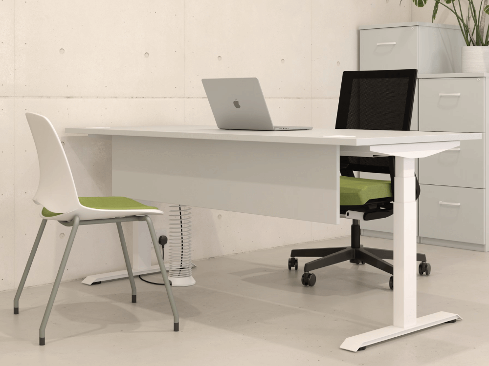 Espina Height Adjustable Desk With Pedestal 01