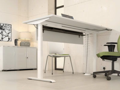 Espina Height Adjustable Desk With Pedestal 03