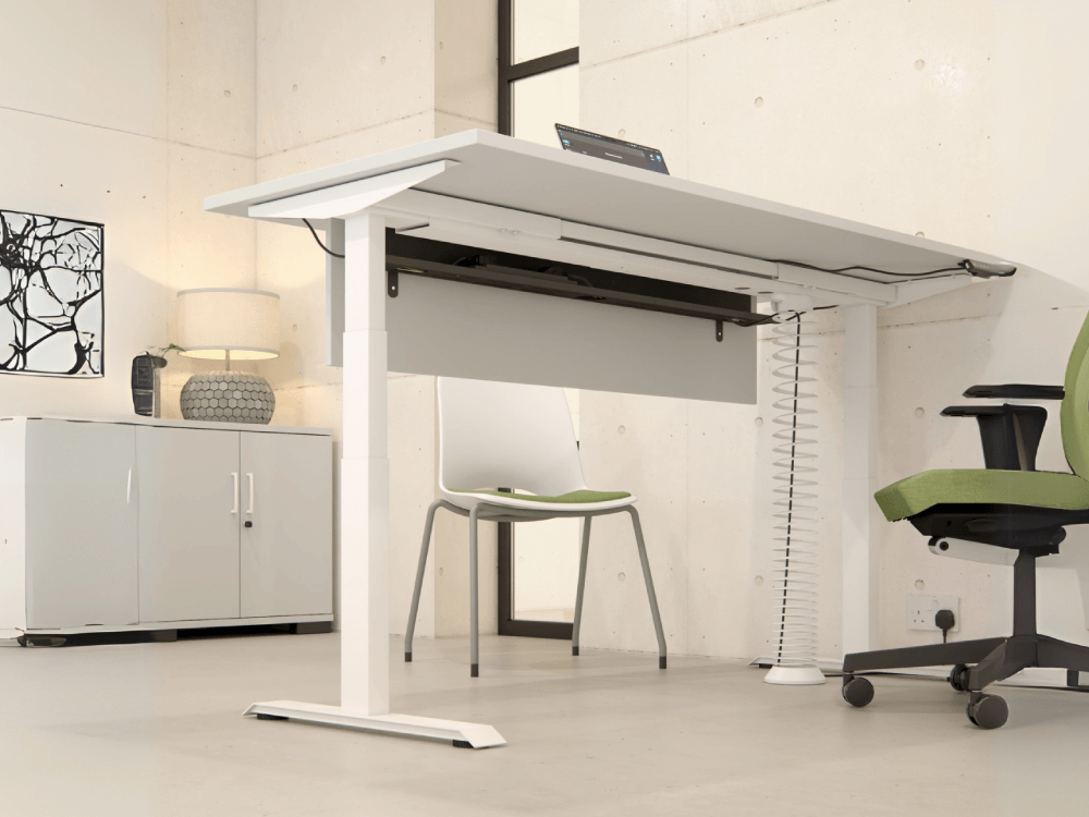 Espina Height Adjustable Desk With Pedestal 03